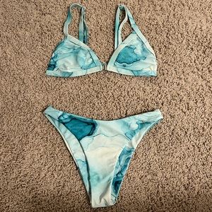 blue/teal marble bikini